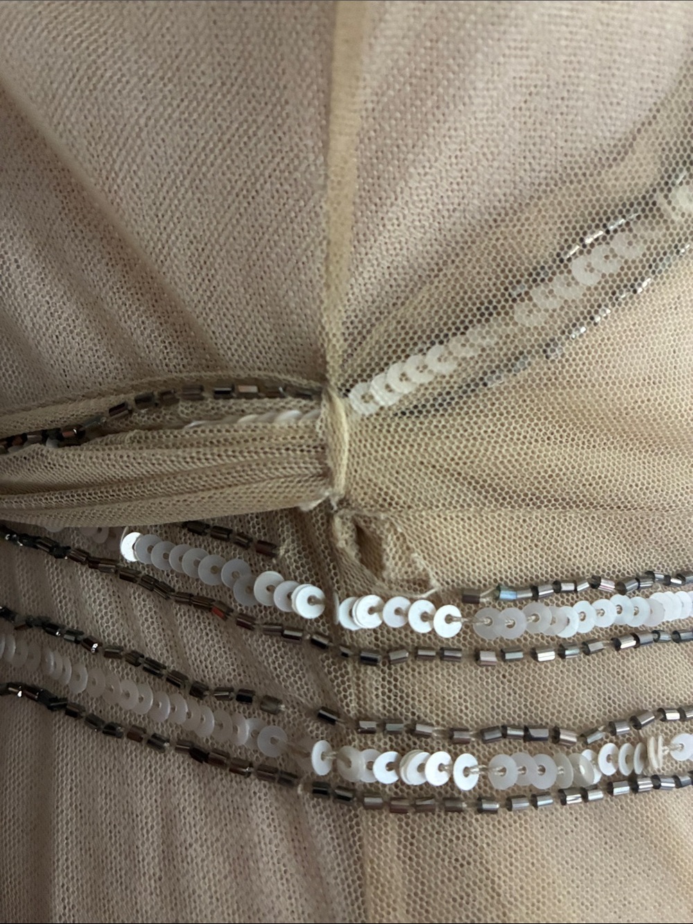 Free People Sheer Embroidered Slip Dress in Champagne - Picture 6 of 8